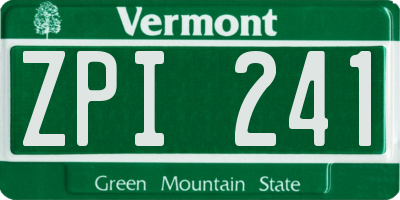 VT license plate ZPI241