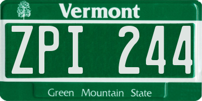 VT license plate ZPI244