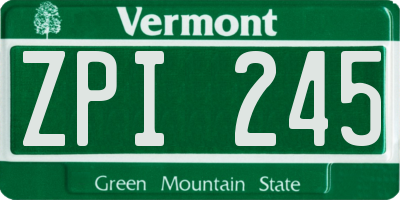 VT license plate ZPI245