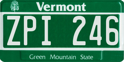 VT license plate ZPI246