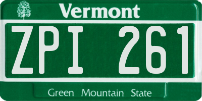 VT license plate ZPI261