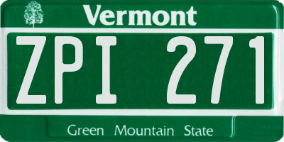 VT license plate ZPI271