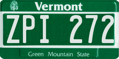 VT license plate ZPI272