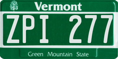 VT license plate ZPI277
