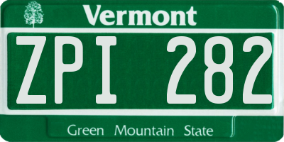 VT license plate ZPI282