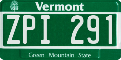 VT license plate ZPI291