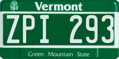 VT license plate ZPI293