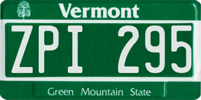 VT license plate ZPI295