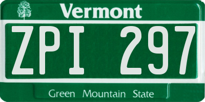 VT license plate ZPI297