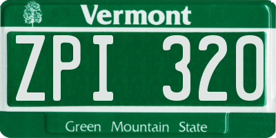 VT license plate ZPI320