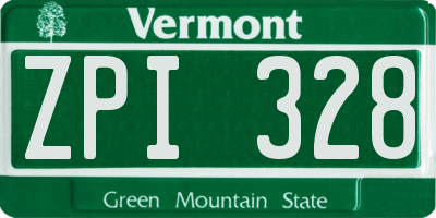 VT license plate ZPI328