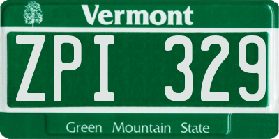 VT license plate ZPI329
