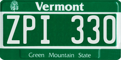 VT license plate ZPI330