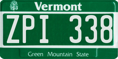 VT license plate ZPI338
