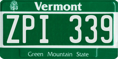 VT license plate ZPI339