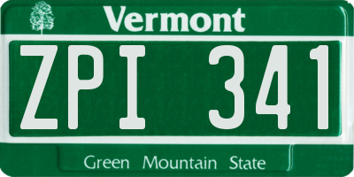 VT license plate ZPI341