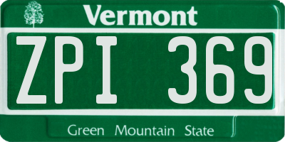 VT license plate ZPI369