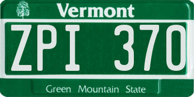 VT license plate ZPI370