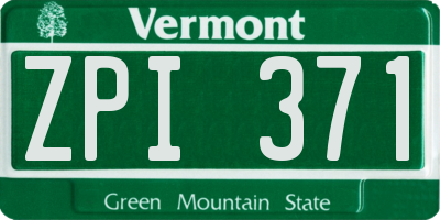 VT license plate ZPI371