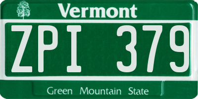 VT license plate ZPI379