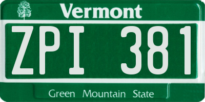 VT license plate ZPI381