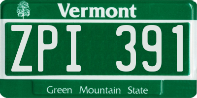 VT license plate ZPI391