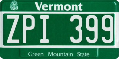 VT license plate ZPI399