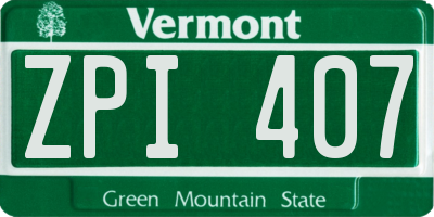 VT license plate ZPI407
