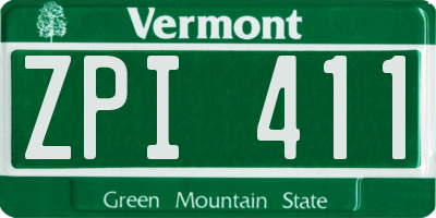 VT license plate ZPI411
