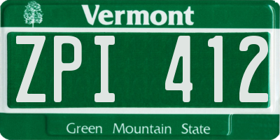 VT license plate ZPI412