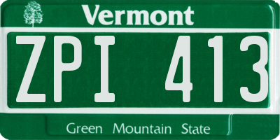 VT license plate ZPI413