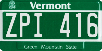 VT license plate ZPI416