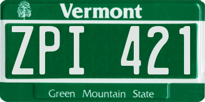 VT license plate ZPI421
