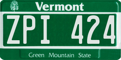 VT license plate ZPI424