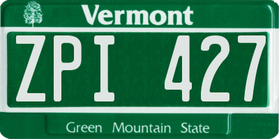 VT license plate ZPI427
