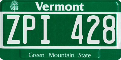 VT license plate ZPI428