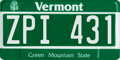 VT license plate ZPI431