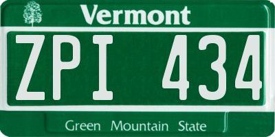 VT license plate ZPI434