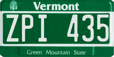 VT license plate ZPI435