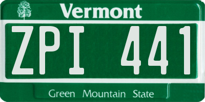 VT license plate ZPI441