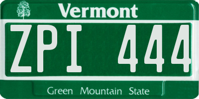 VT license plate ZPI444