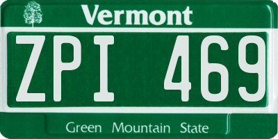 VT license plate ZPI469