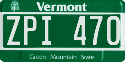 VT license plate ZPI470