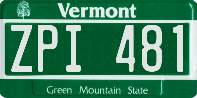 VT license plate ZPI481