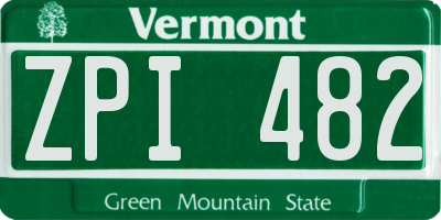 VT license plate ZPI482