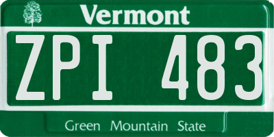 VT license plate ZPI483