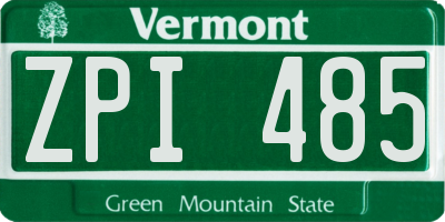 VT license plate ZPI485