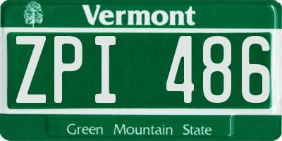VT license plate ZPI486