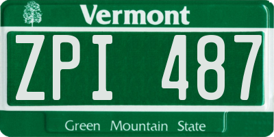 VT license plate ZPI487