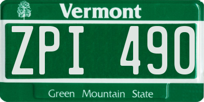VT license plate ZPI490